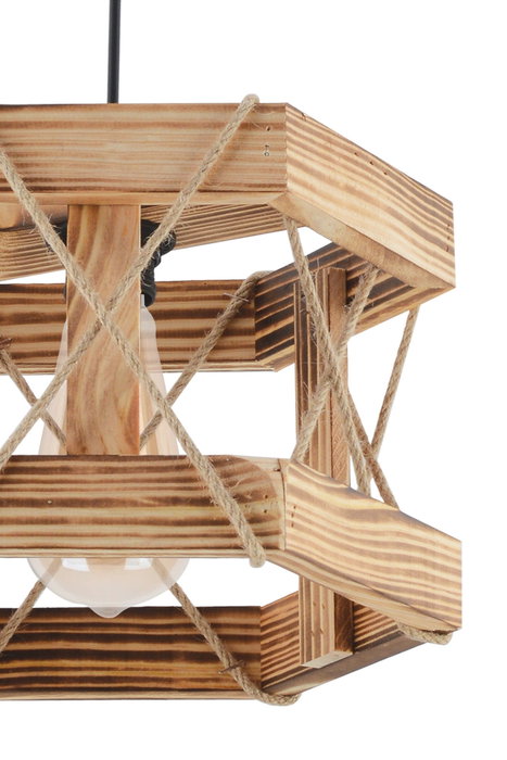 Opviq Lámpara de Araña Hexagonal Natural de Madera